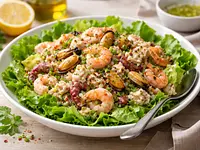 Ensalada Refrescante de Mariscos con Vinagreta de Limón