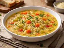 Sopa de arroz a la Piamontesa