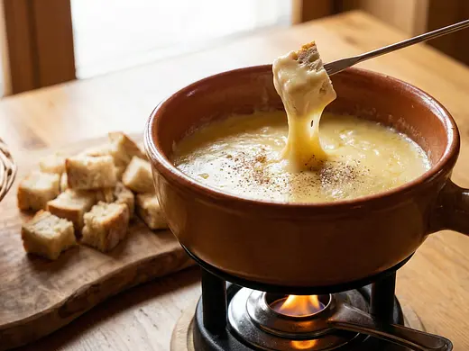 Fondue suiza tradicional