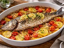 Lubina al horno con papas