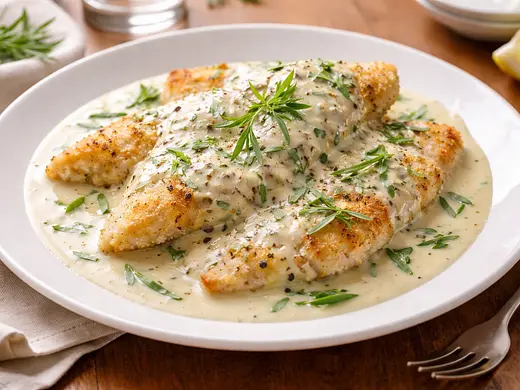 Turbot al estragón con crema