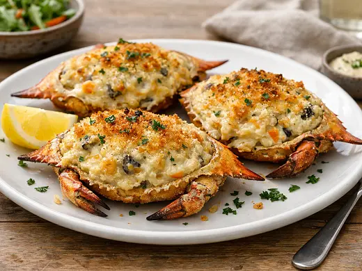 Jaibas rellenas a la marinera