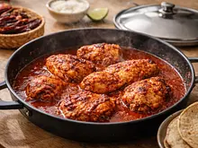 Pollo enchilado fácil de guajillo