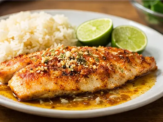 Huachinango a la mantequilla con ajo y limón