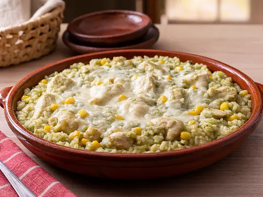 Arroz Cremoso con Pollo y Chile Poblano