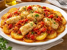 Bacalao con Papas al Vino Blanco