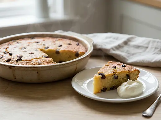 Pastel de sémola con uvas